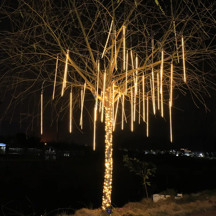 太阳能流星雨LED灯彩灯室外闪灯防水装饰挂树灯满天星瀑布流星灯