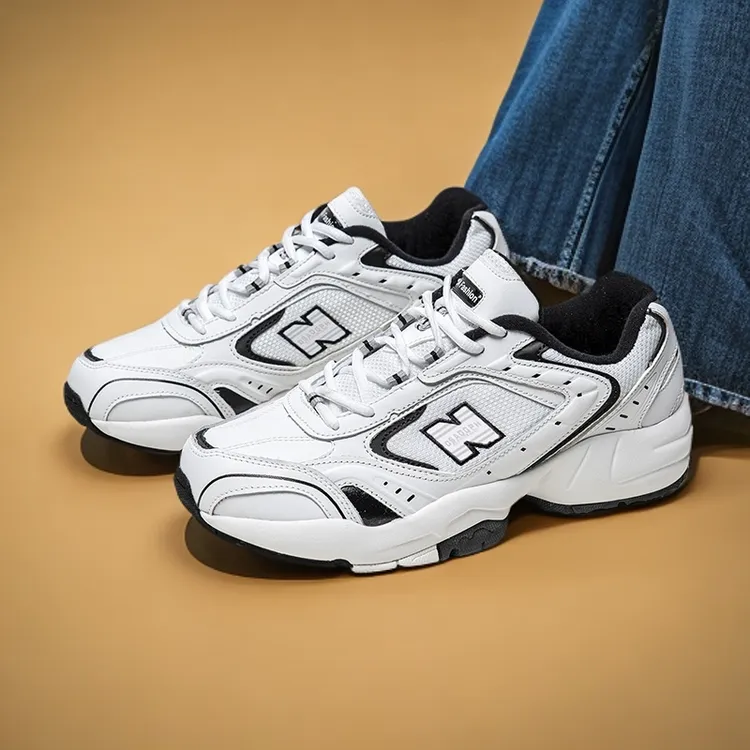 新百伦鞋子官方正版休闲透气老爹鞋女鞋厚底秋冬款情侣运动小白鞋