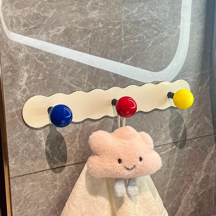 墙上创意免打孔挂钩卫生间浴室壁挂式强力承重入户玄关门后挂衣钩