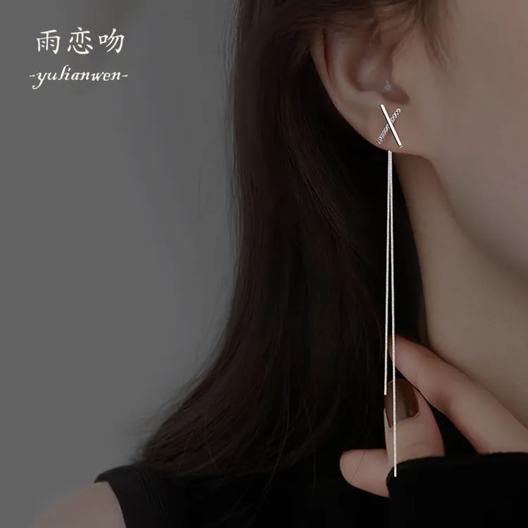 铜合金耳饰 耳线女长款耳坠气质款高级感流苏耳环轻奢耳钉显脸瘦