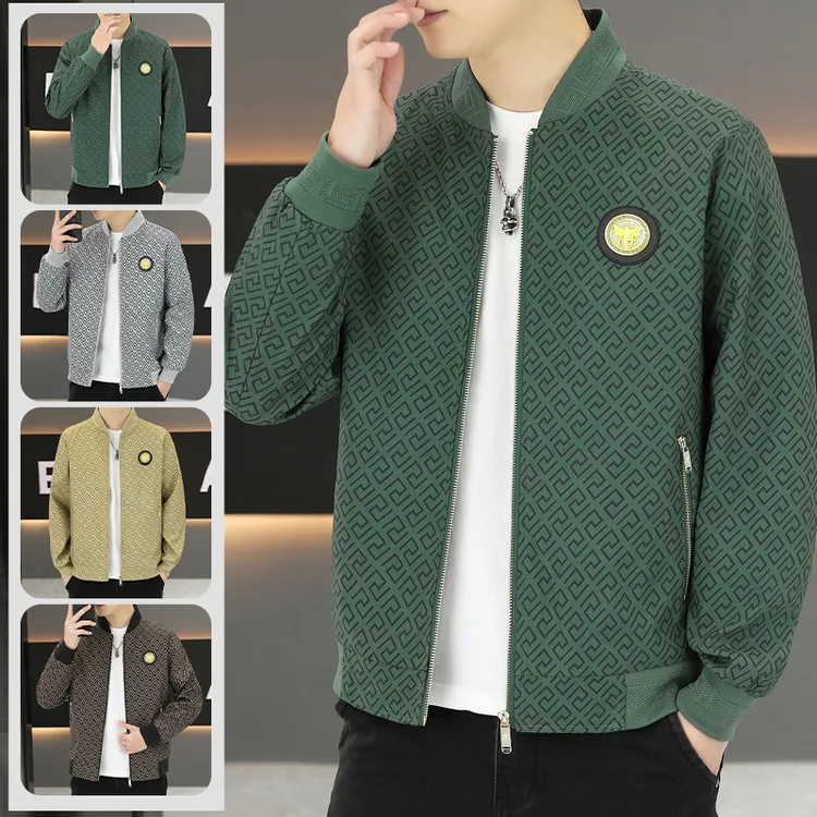 外套男士时尚休闲潮流男装棒球服春秋季百搭帅气小蜜蜂胸标夹克男