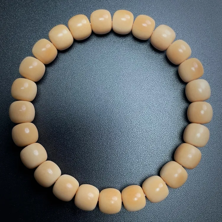 菩提陈化老料 【小白玉菩提】老型单圈手串绕指柔念珠男女佛珠