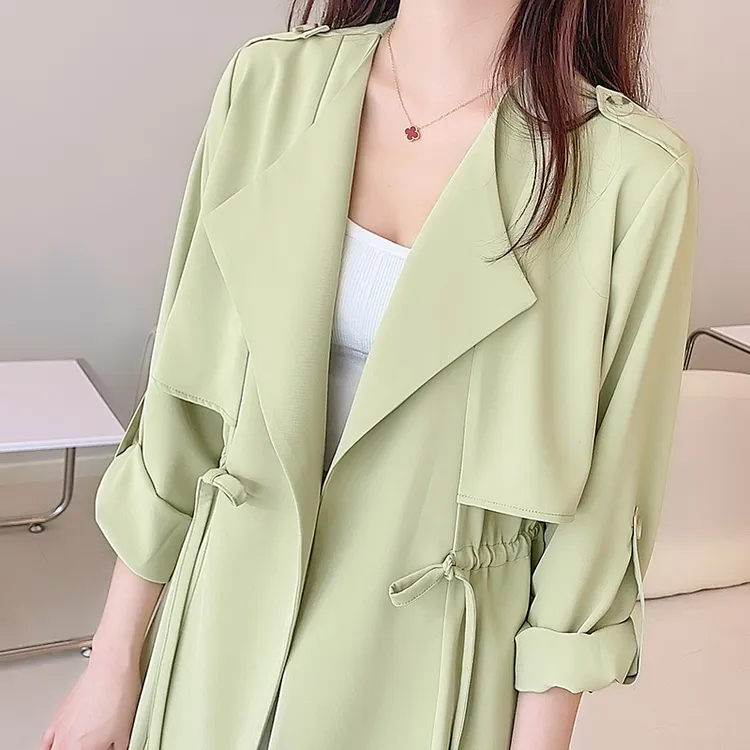 今年流行2025春夏新款中长款风衣外套女装休闲时尚高端气质女神范