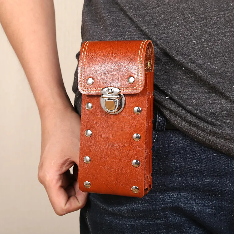 户外复古横竖款腰包新款便携手机包单双层零钱包时尚腰间配饰包包