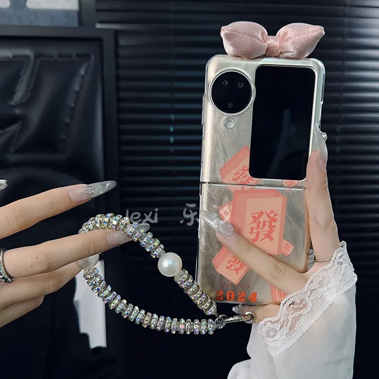 适用oppofindn3flip手机壳新款n3flip套oppo高级羽纱创意發字女款