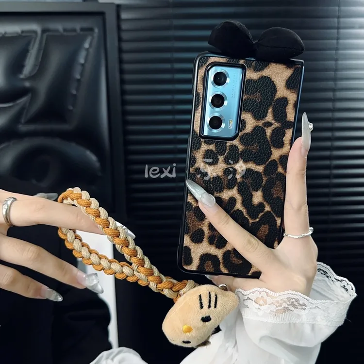 适用荣耀magicvs2手机壳新款荣耀vs2套magic小众秋冬豹纹蝴蝶结女