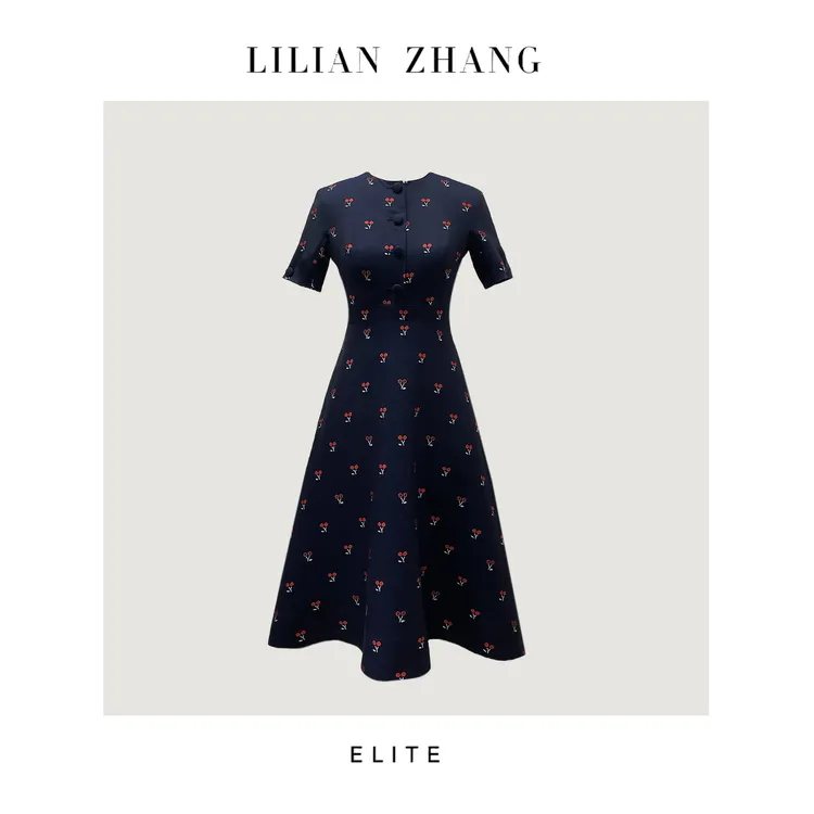 C——樱桃款-古着新穿-法式复古优雅赫本风轻奢女装连衣裙2201056