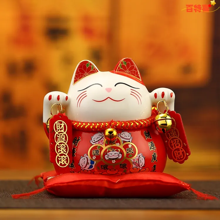 小号陶瓷招财猫发财猫存钱罐摆件开业礼品活动礼物储蓄罐装饰摆设