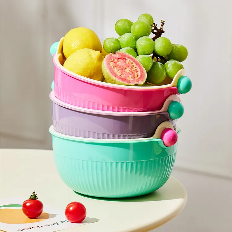 多巴胺圆球沥水篮家用水果篮厨房淘菜洗菜盆篮子多功能滤水果盘