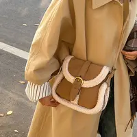 秋冬羔毛毛包女韩版复古风小包包2024新款流行绒面毛茸茸单肩包
