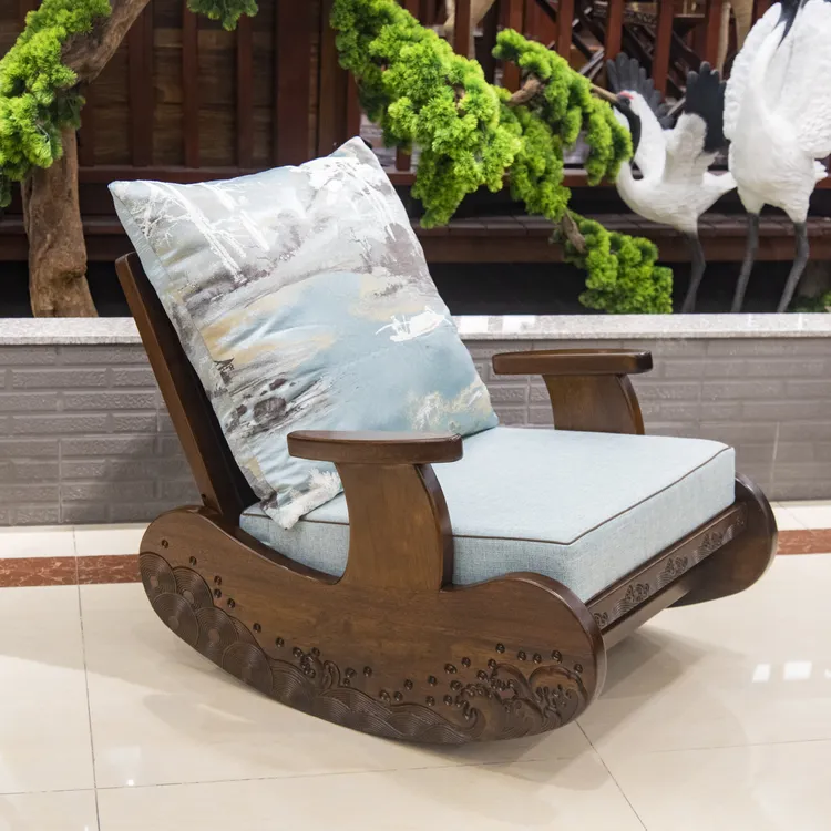 非洲酸枝木全原木全榫卯 一帆风顺摇椅 尺寸:71*90*69 