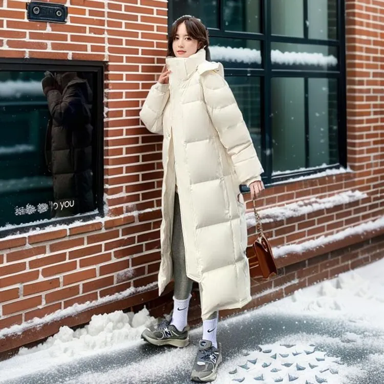 白色长款羽绒服女中戏同款艺考生外套2025新冬女羽绒服90%白鸭绒