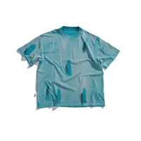 【大清仓】夏季新品 水洗做旧湖绿色 刷漆 宽松短袖T恤