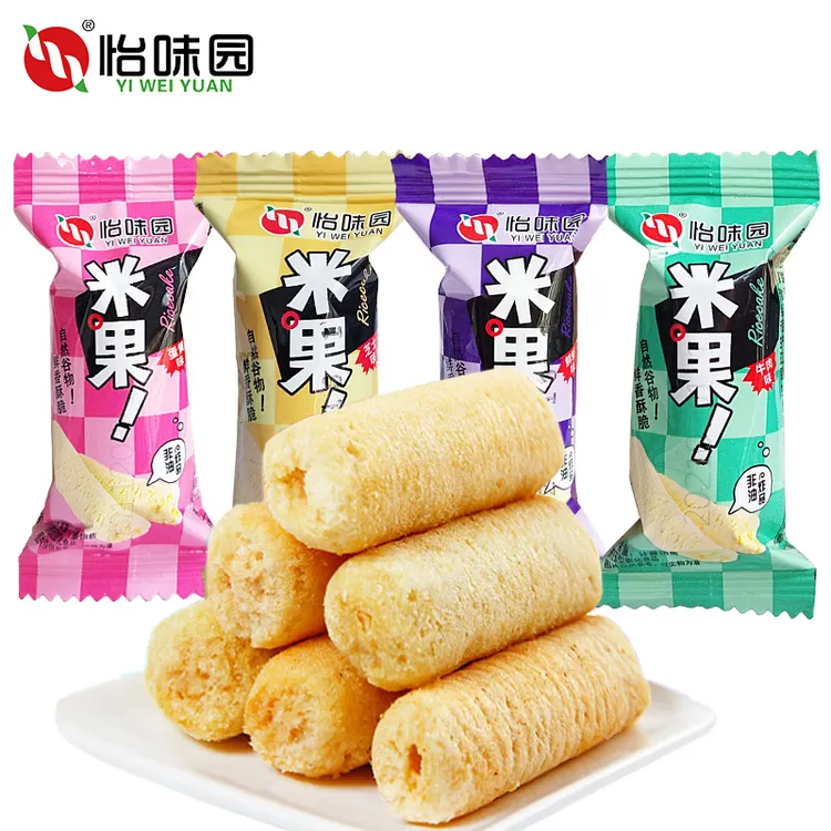 怡味园米果卷夹心糖果型米果能量棒散装宿舍办公室小零食追剧解馋