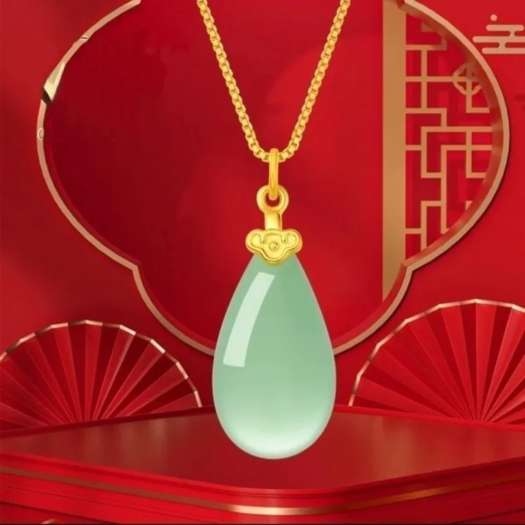 钛钢项链 不掉色如意水滴项链国风轻奢吊坠女小众气质百搭锁骨链