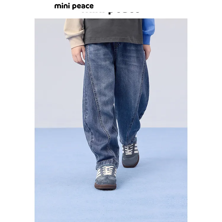 MINIPEACE太平鸟童装男童牛仔裤宽松儿童裤子香蕉长裤