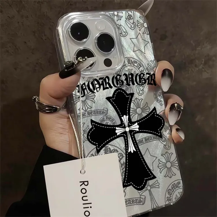 潮款克罗心适用苹果15高级羽纱手机壳iPhone14pro创意防摔保护套