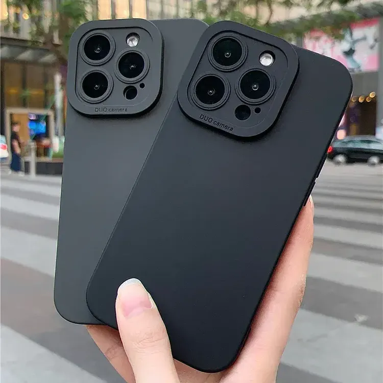 高级纯色苹果15手机壳iPhone14ProMax女13/12/11/xr/X软壳8p全包7