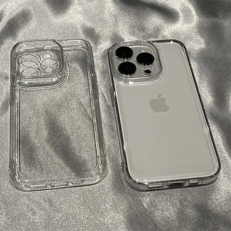 爆款简约苹果手机壳14/15Pro透明iphone13全包软壳12/11个性防摔x