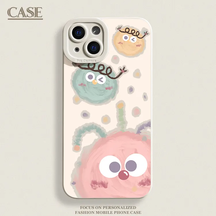 彩色小煤球苹果15promax手机壳iPhone14/13防摔12/11创意ins卡通X