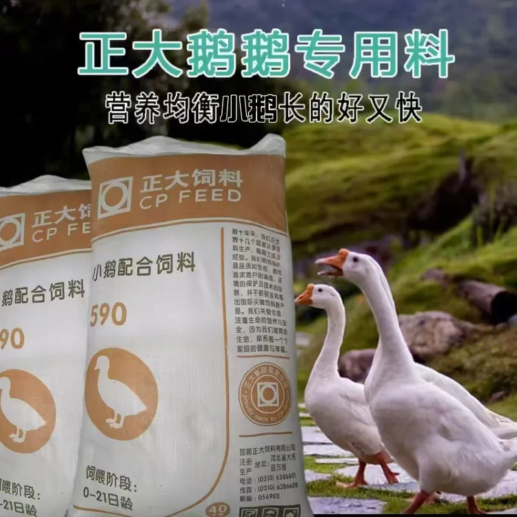 正大饲料大鹅小鹅专用饲料鹅粮食的饲料狮头幼鹅苗饲料营养配合