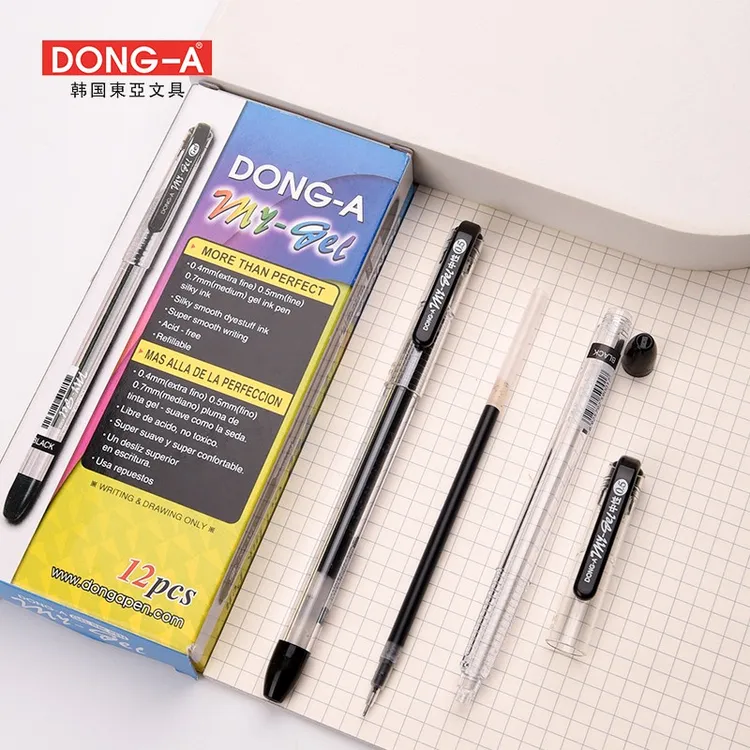 DONG-A/东亚MY GEL中性笔学生专用笔芯0.5MM练字黑色笔碳素针嘴笔