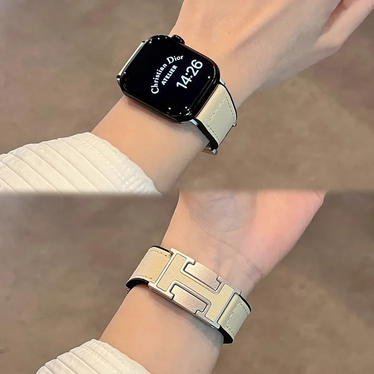 新款硅胶贴皮H磁吸扣苹果手表表带适用于iwatch11Apple Watch10s9