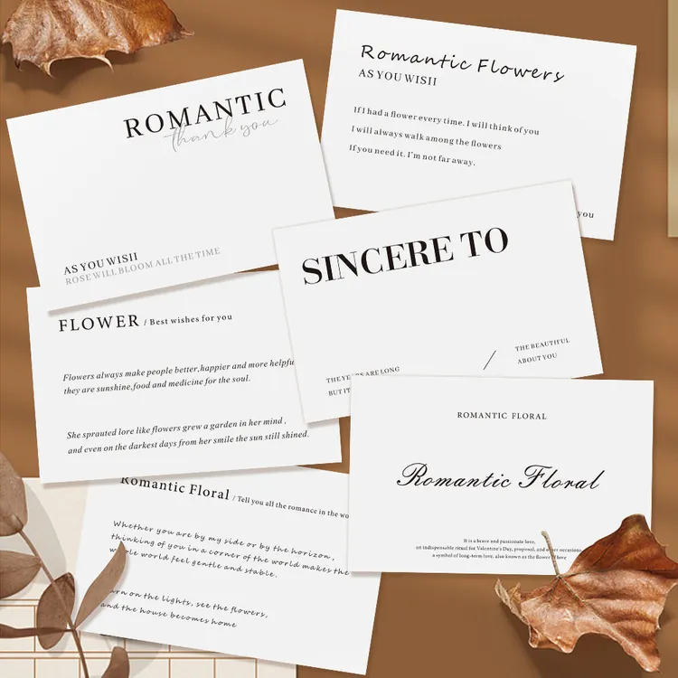 简约英文花店贺卡鲜花装饰小卡片花艺生日节日花束ins风创意卡片