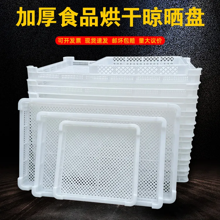塑料晾晒筐食品镂空蓝单冻器冷冻筐白色食物收纳篮通风矮烘干盘子
