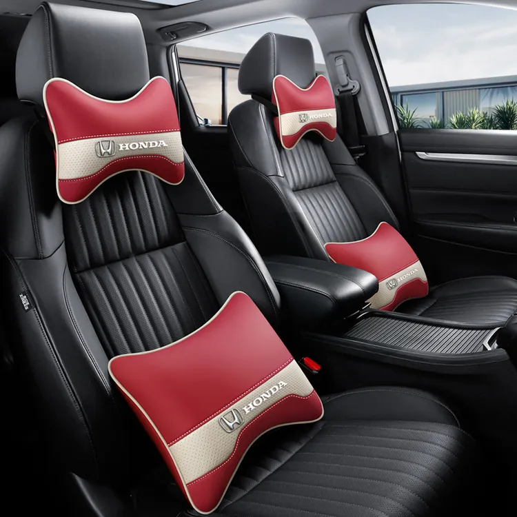 汽车头枕腰靠颈枕车用头靠头枕四季通用皮革枕垫靠枕抱枕纳帕皮