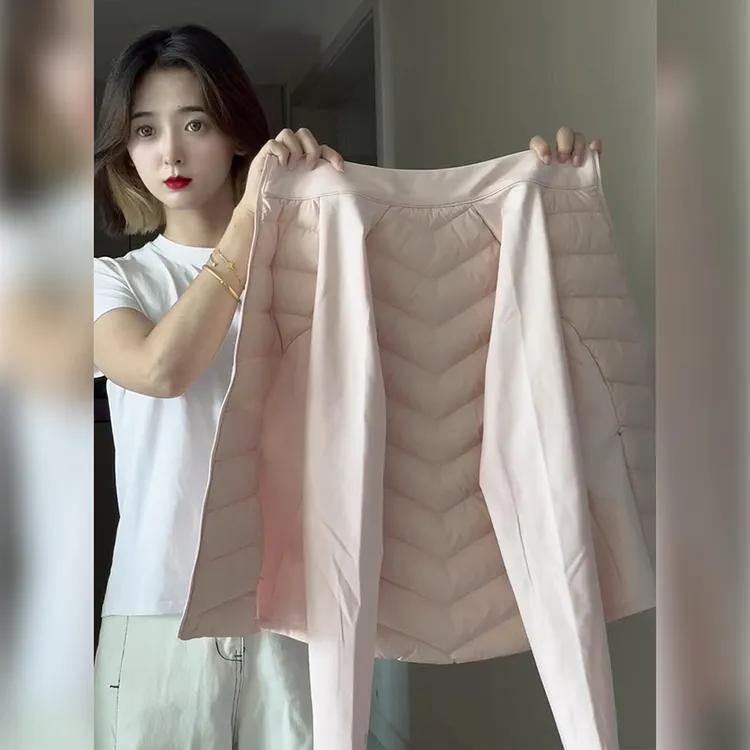 粉色轻薄排骨羽绒服女冬季2025新款外套内胆修身收腰显瘦短款上衣