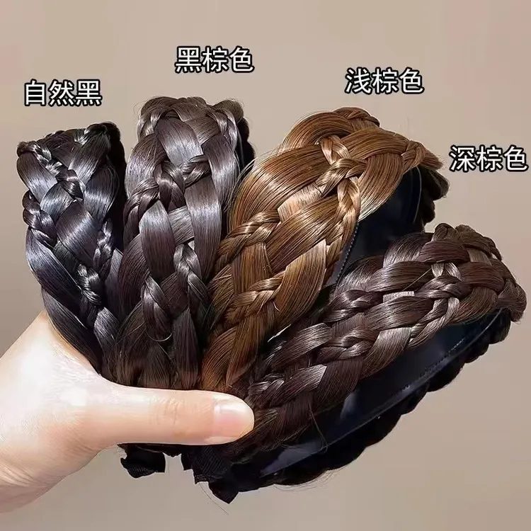 网红气质新款宽边假发麻花辫子发箍女头箍压发卡发头饰发旅遮白发