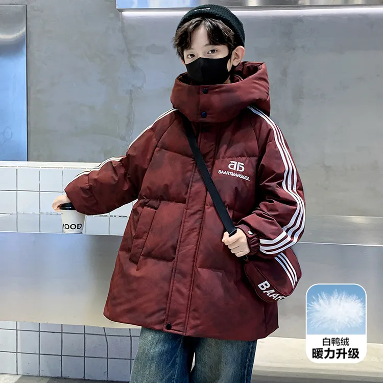 男童羽绒服加厚白鸭绒外套冬季6-12岁时尚帅气保暖中大童5-15岁潮