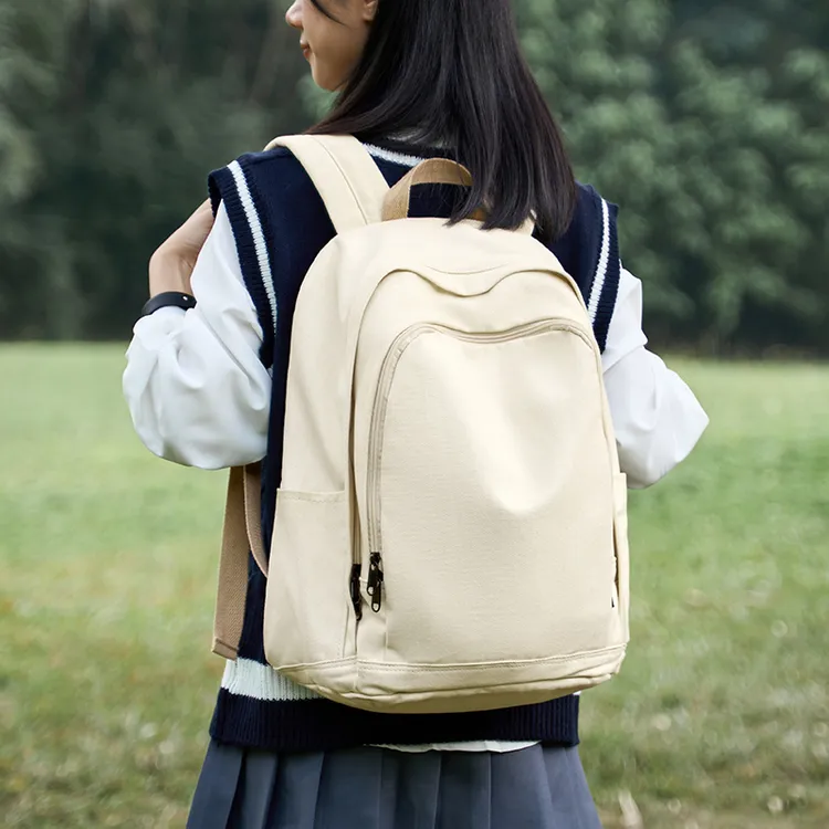 初中生书包休闲轻便大学生高中生帆布双肩包女短途旅游背包 5585