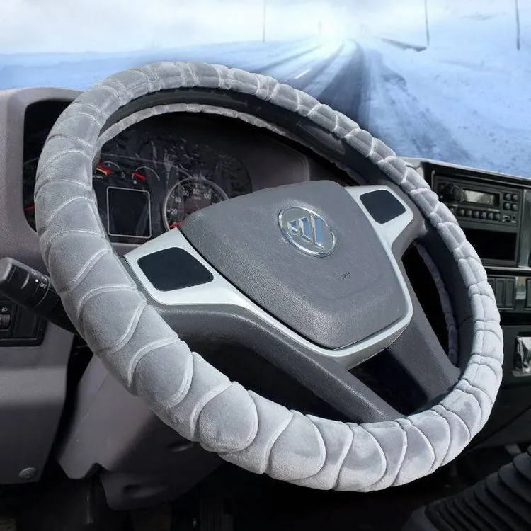 大货车卡车短毛冬季毛绒方向盘套牵引挂车通用防滑防冻手汽车把套