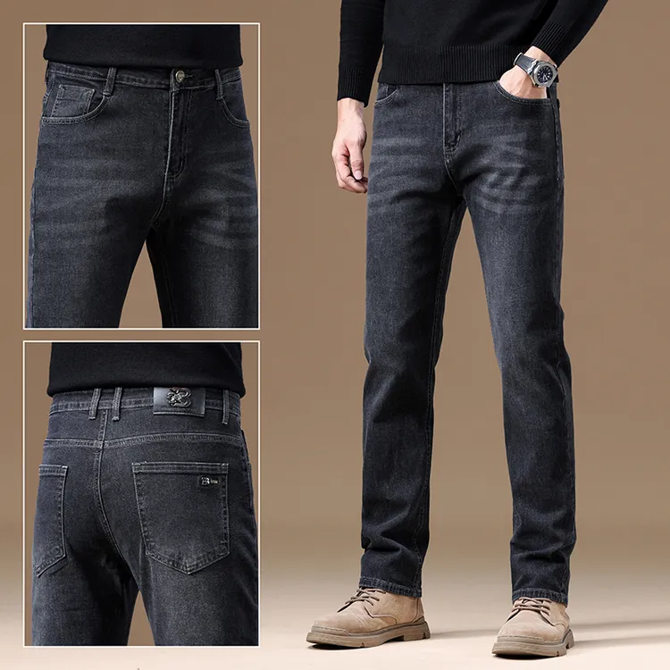 2024秋季爆款牛仔裤男士韩版直筒潮流百搭弹力商务牛仔裤