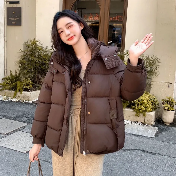 女士冬季加厚保暖字母休闲时尚百搭款休闲棉衣825