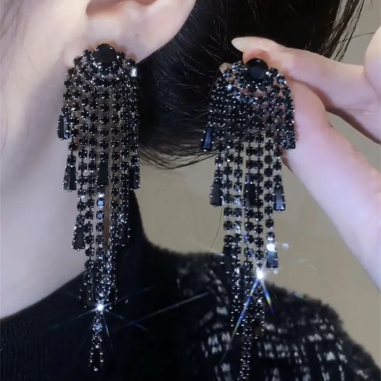 铜合金合成锆石耳饰  【星曜】轻奢时尚气质百搭小众个性设计感耳饰