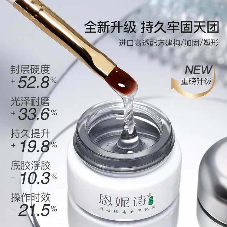 日式罐装延长建构可卸流平加固四合一模型胶封层功能胶美甲店专用