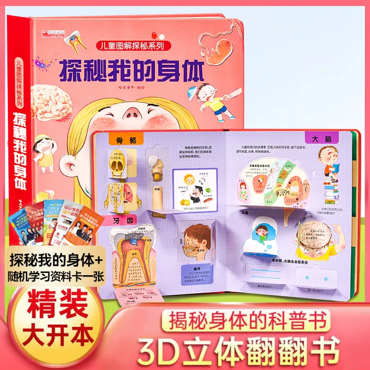 【3-8岁】探秘我的身体3d立体书翻翻书 宝宝性教育性别启蒙绘本