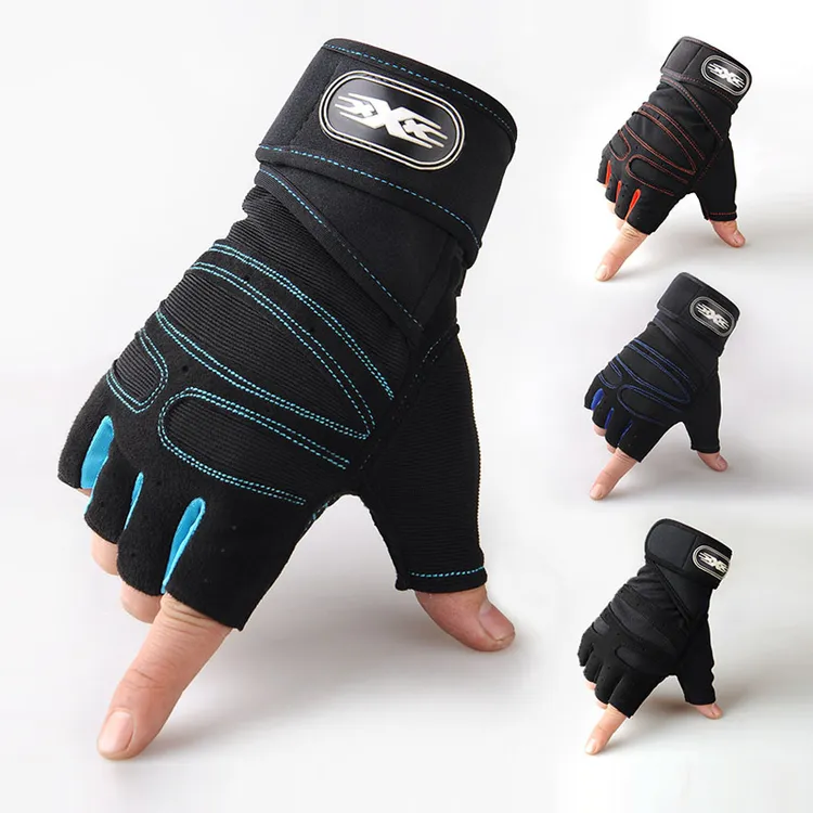 健身手套男女举重漏指哑铃吸汗透气运动防滑防护减震耐磨手套户外