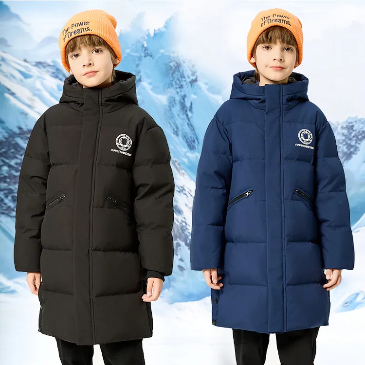 儿童羽绒服男童加厚冬季新款中长款滑雪连帽羽绒服中大童保暖外套