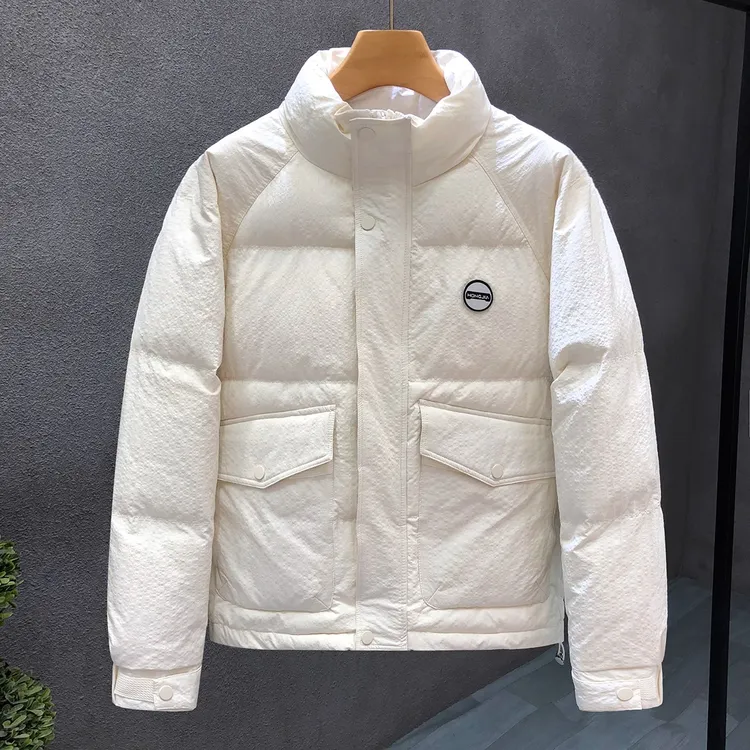 潮牌时尚百搭加厚保暖羽绒服男士冬季新款白色休闲男士羽绒服爆款