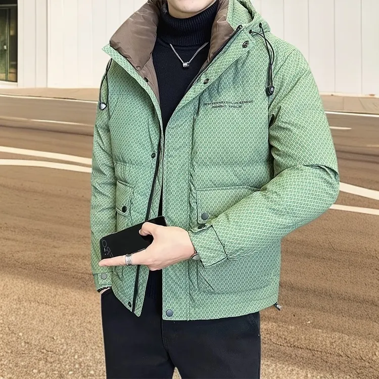 贝希缇汀羽绒服男士短款冬季新款潮牌痞帅韩版时尚连帽加厚外套