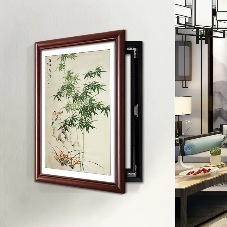 电表箱新中式装饰画电闸盒遮挡箱玄关挂画电源总开关竹子餐厅壁画