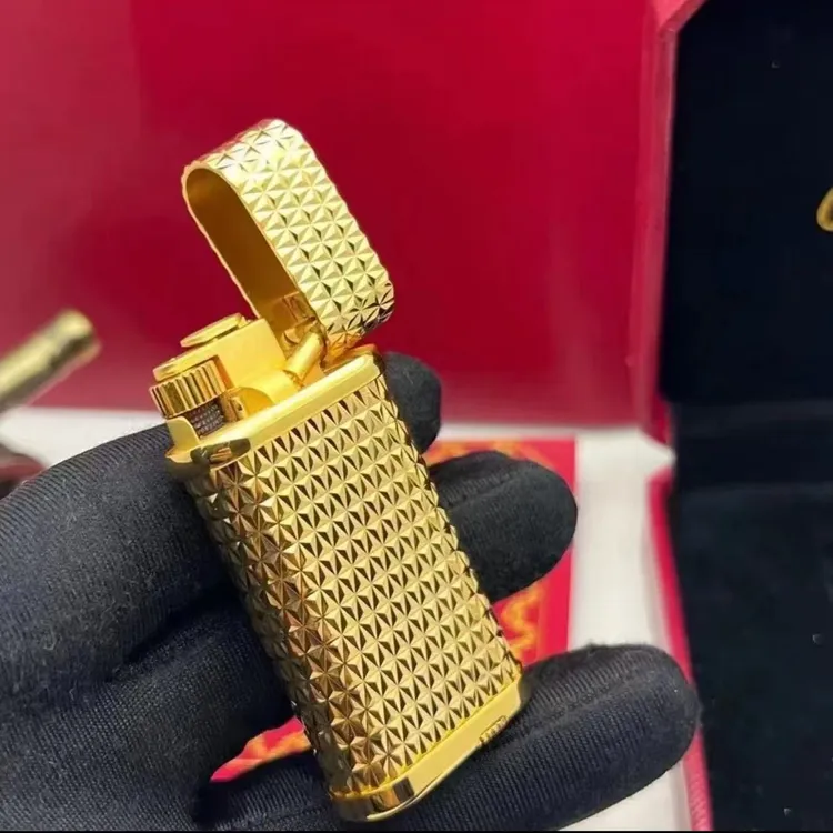 港版复刻窄机充气纯铜斜火一体烟斗打火机高档轻奢送男友礼物