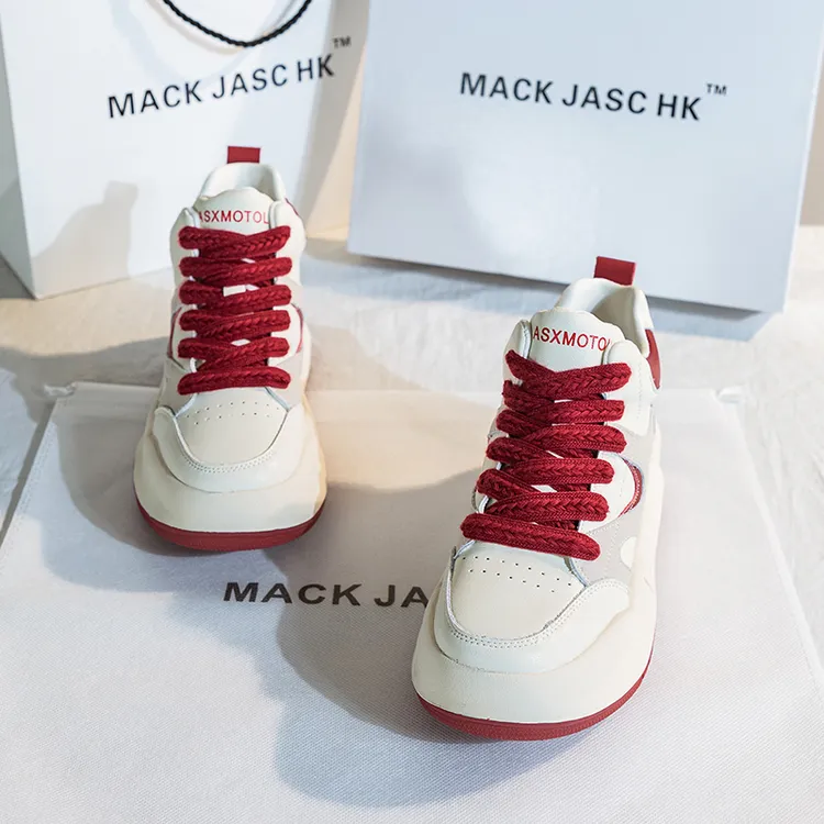 香港MACKJASCHK2024秋季网红新款透气板鞋运动内增高11厘米高帮鞋