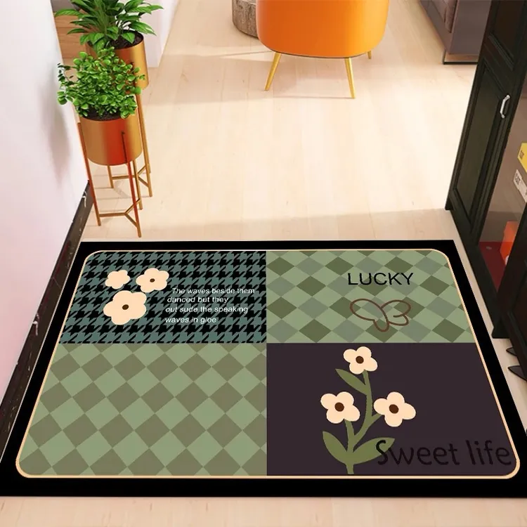 X131-7【80*120cm】硅藻泥入户门垫进门地垫门口玄关防滑免洗地毯