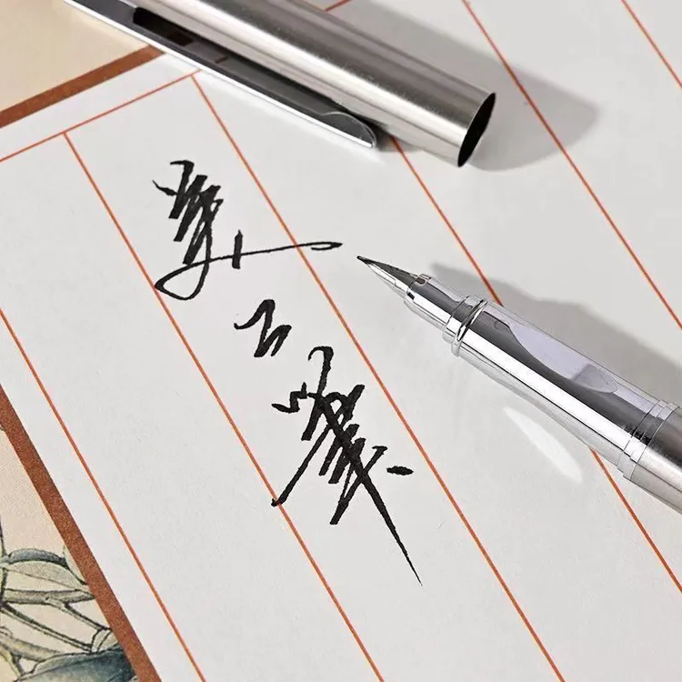 永生全钢小钢炮弯尖美工钢笔成人学生硬笔书法练字书写弯头钢笔