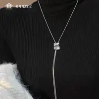 坠链均925银 毛衣链不规则几何蛇骨纯银项链美开乐1116XL轻奢ins